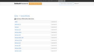 Konica Minolta default passwords