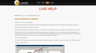 Konica BizHub Error Deletion - Dak Networks