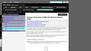 Scanner: Using Scan to SMB with Windows Shared ... - Konica Minolta