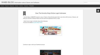How The Konoha Ninja Online Login Indonesia | WABS BLOG