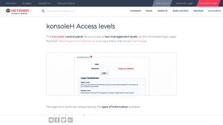 konsoleH Access levels - Hetzner Help Centre