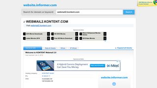 webmail2.kontent.com at WI. Welcome to KONTENT Webmail 2.0