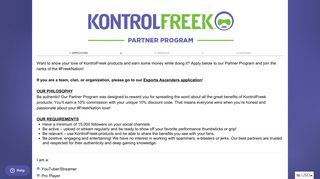 Apply for Sponsorship - KontrolFreek