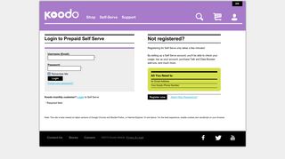 Koodo Prepaid - Login to Prepaid Self Serve