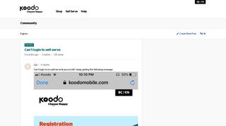 Can't login to self-serve | Koodo Community