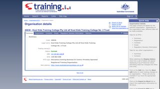 training.gov.au - 40636 - Kool Kids Training College Pty Ltd atf Kool ...