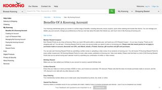 Help - My Koorong Account