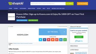 Koovs Deal: Sign up to Koovs.com & Enjoy Rs 1000 OFF on Your First ...