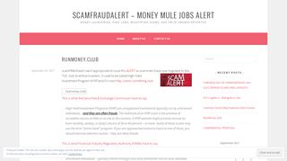 RunMoney.club – scamFRAUDalert – Money Mule Jobs Alert