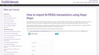 How to import M-PESA transactions using Kopo Kopo - FLOSS Manuals