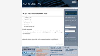 KORG Legacy Collection series Mac update - KORG USER NET