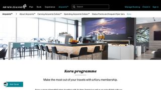 Koru programme - Airpoints™ | Air New Zealand