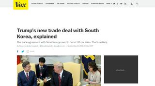 KORUS: Trump's new trade deal with South Korea, explained - Vox
