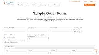 Supply Order Form | Spectra Laboratories