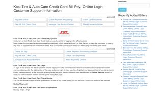 Kost Tire & Auto Care Credit Card Bill Pay, Online Login, Customer ...