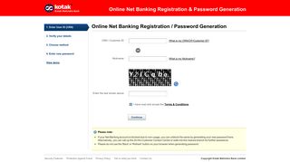 Online Net Banking Registration & Password ... - Kotak Mahindra Bank