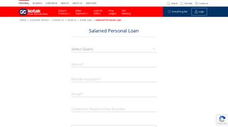 Salaried Personal Loan - Kotak Mahindra Bank