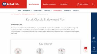 Classic Endowment Plans For Investment | Kotak Life Insurance