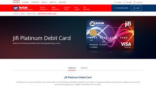 Debit Card - Jifi Platinum Debit Card from Kotak Bank
