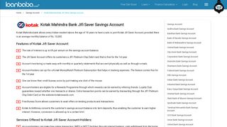 Kotak Mahindra Bank Jifi Saver Savings Account – Interest Rates ...
