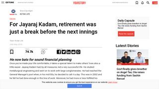 For Jayaraj Kadam, retirement was just a break before the next innings
