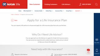 Kotak Life Insurance - Apply to become a Life Advisor