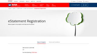 eStatement Registration - Kotak Mahindra Bank