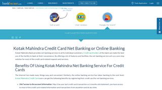 Kotak Mahindra Credit Card Net Banking: Register & Login, Make ...