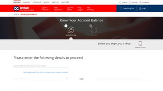 Know your balance - Kotak Mahindra Bank