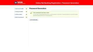 Online Net Banking Registration / Password ... - Kotak Mahindra Bank