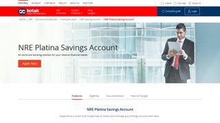 Open a NRE Platina Savings Account by Kotak Mahindra Bank