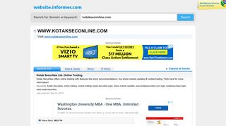 kotakseconline.com at WI. Kotak Securities Ltd. Online Trading