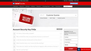 Trading Account Security Key – Kotak Securities