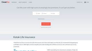 Kotak Life Insurance: Facts, Benefits & Plans Online - Coverfox.com
