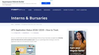UFS Application Status 2018 / 2019 – How to Track – StudentRoom ...