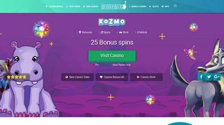 Kozmo Casino - Get 25 Bonus spins at Slotsia!