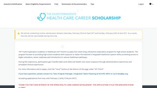 Kaiser Permanente Health Care Career Scholarship Program