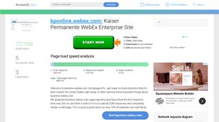 Access kponline.webex.com. Kaiser Permanente WebEx Enterprise Site