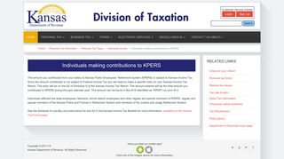 Kansas Department of Revenue - Division of Taxation - KPERS