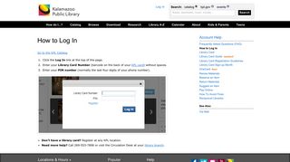 How to Log In - Kalamazoo Public Library