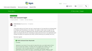 Plex and account login | KPN Community - KPN Forum
