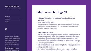 Mailserver Settings NL – My Brain BLOG