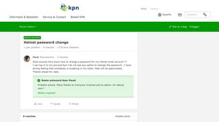 Hetnet password change | KPN Community - KPN Forum