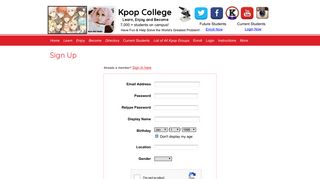 Signup - Kpop College