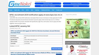Latest KPSC recruitment 2019 apply online at www.kpsc.kar.nic.in ...