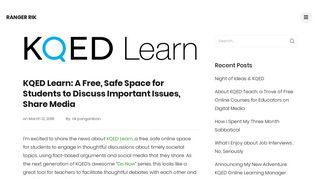 KQED Learn: A Free, Safe Space for Students to Discuss Important ...