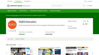 KQED Education Review for Teachers | Common Sense Education