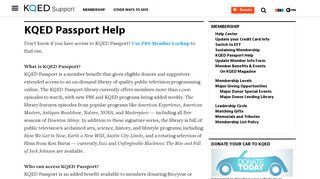 KQED Passport Help | KQED Support | KQED