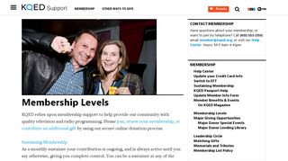 Membership Levels | KQED Support | KQED