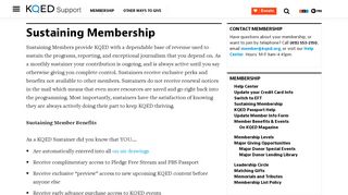 Sustaining Membership | KQED Support | KQED